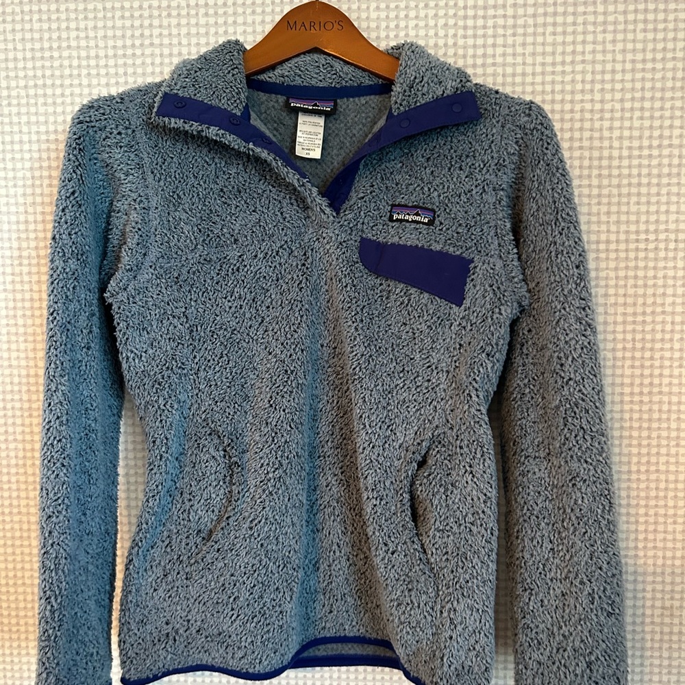 Patagonia Women’s XS 1/4 Snap Blue Fleece Pullover Jacket - Picture 3 of 11